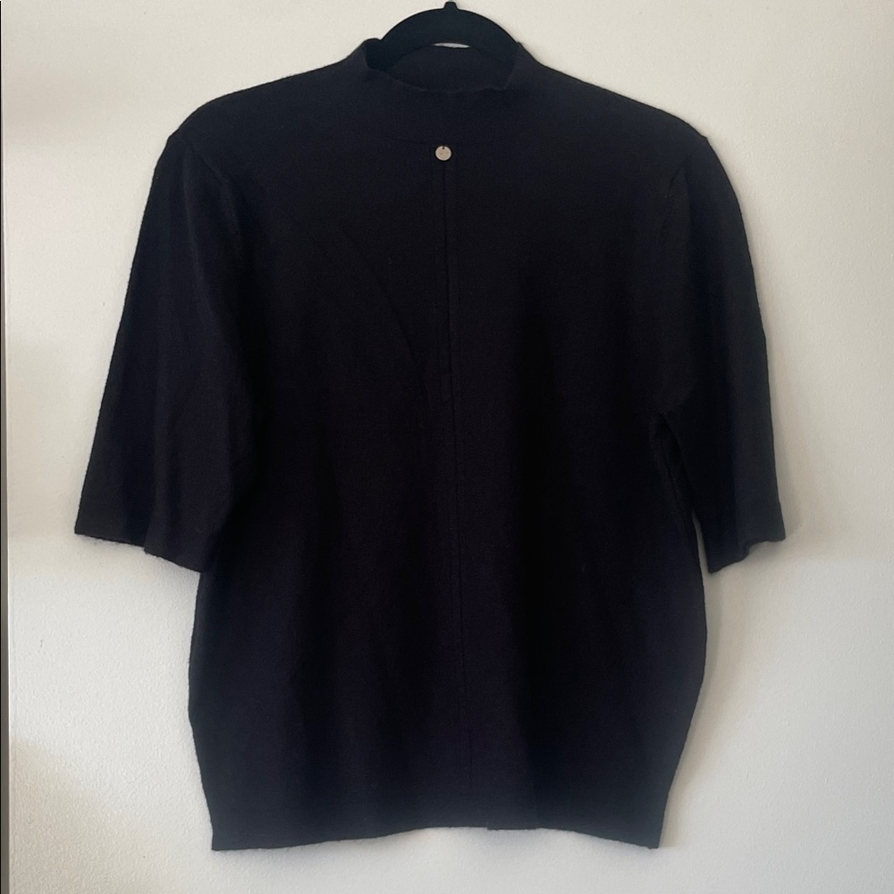 Black K-Fashion Half-Sleeve High Neck Top|Large|NWOT